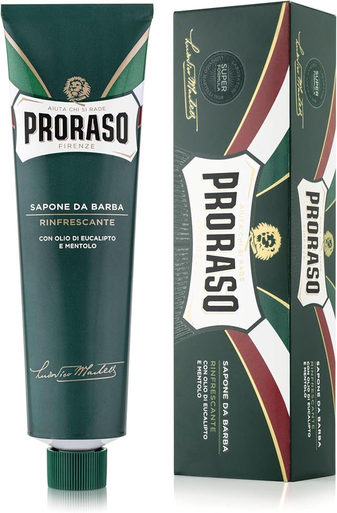 71oPo5I25UL._AC_SX679_ Crema de Barba PRORASO Rinfrescante cu ulei de eucalipt si menta 150ml - imagine 1