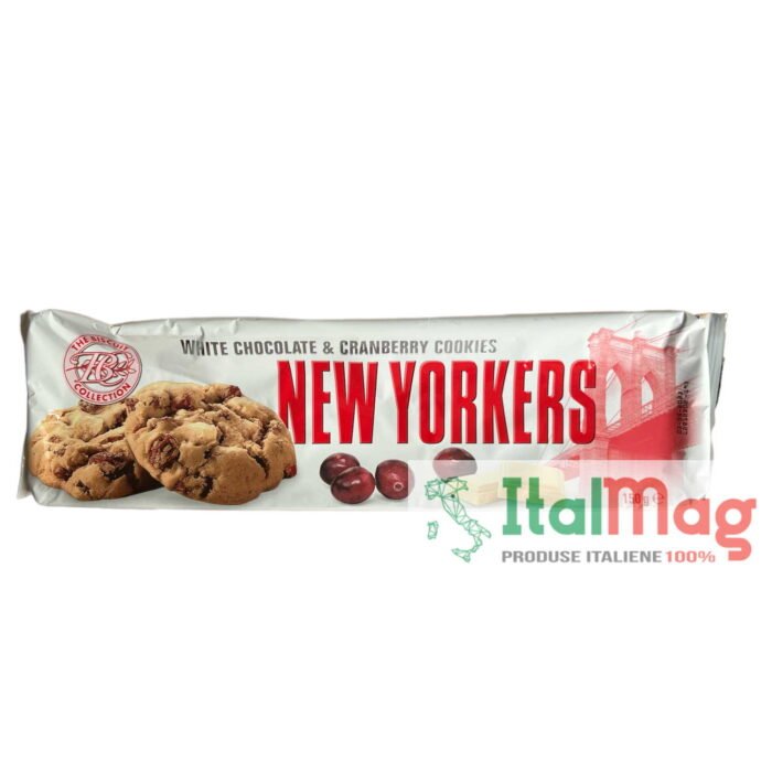 Biscuiti New Yorkers cu Ciocolata Alba si Merisoare 150g - imagine 1