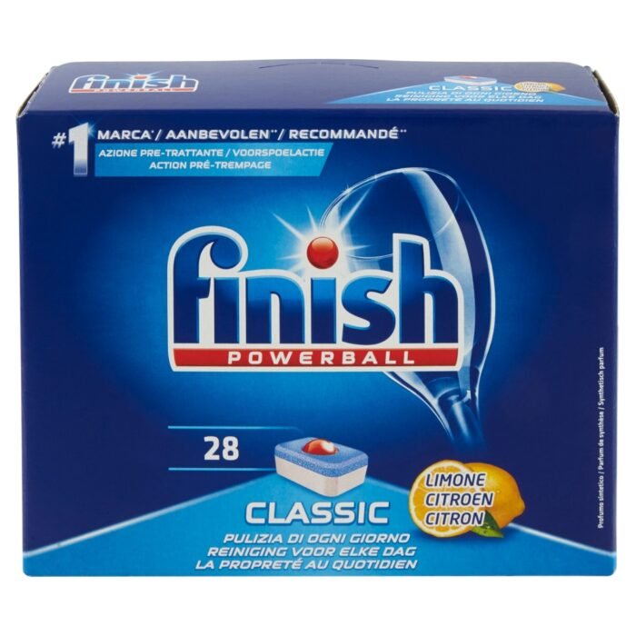 Detergent pentru masina de spalat vase Finish POWERBALL Lamaie 28 capsule - imagine 1