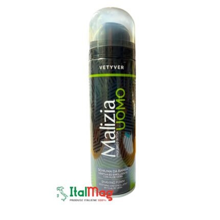 Spumă de ras MALIZIA VETYVER calmantă și emolientă cu aloe vera 300 ml