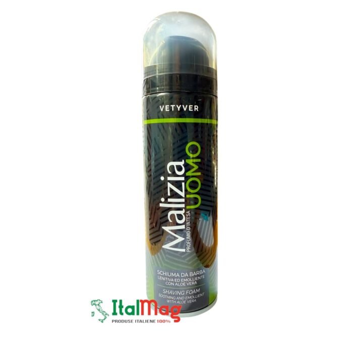 Spumă de ras MALIZIA VETYVER calmantă și emolientă cu aloe vera 300 ml - imagine 1